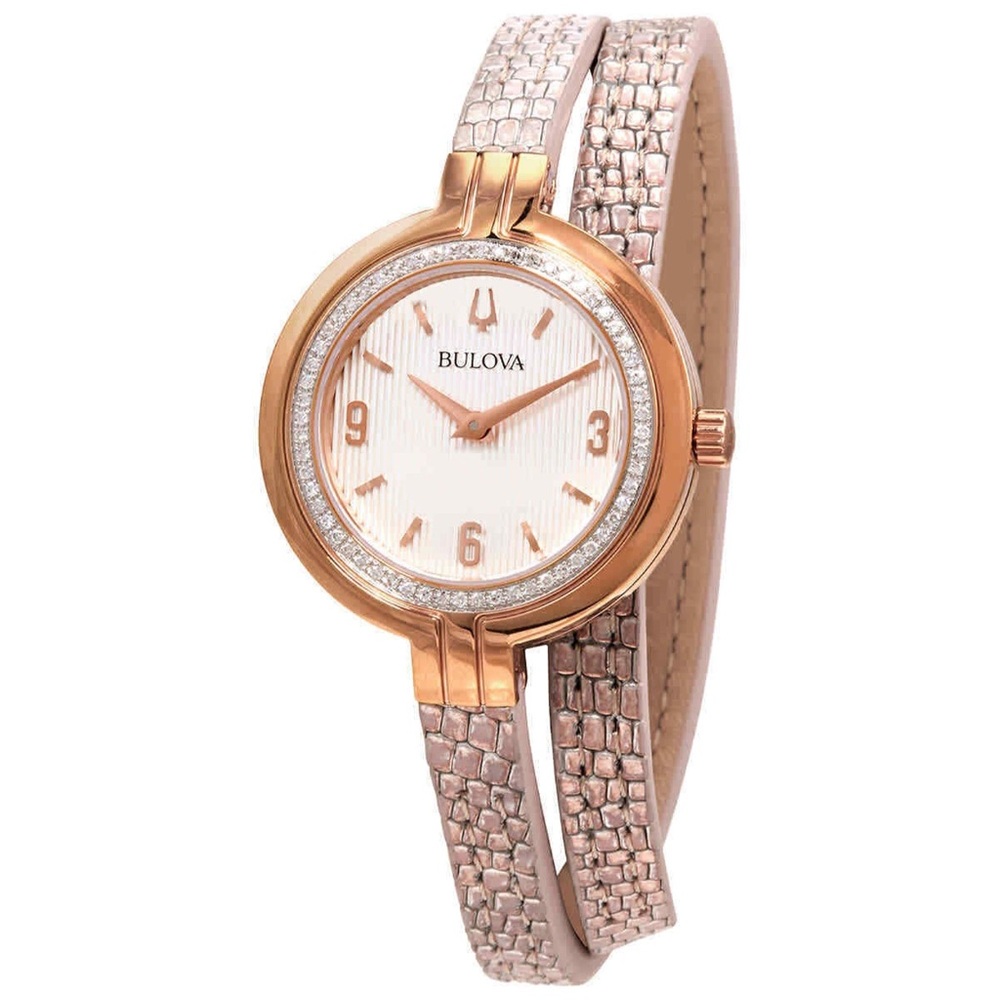 Bulova Women's Rose-Tone Leather Watch